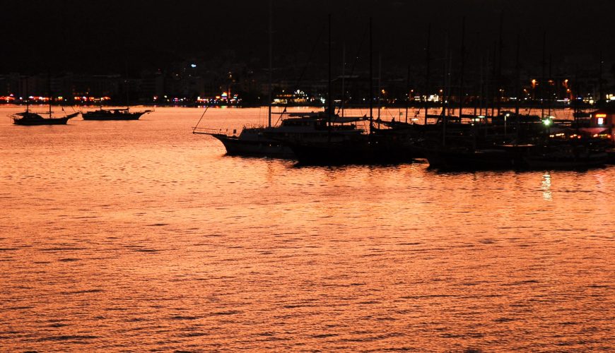 marmaris harbor at sunset, muğla province, southwest turkey, mediterranean.